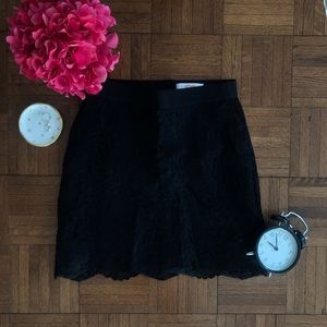 Black Lace Mini Skirt